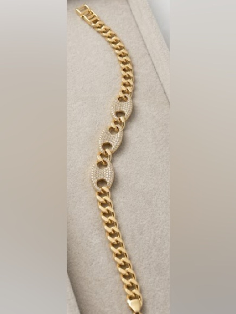 New 14k Gold Filled Two-Tone Curb Chain Necklace and Bracelet Set - Picture 2 of 3